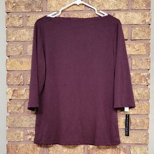 Ingredients Plum 3/4 Sleeve Top Medium Made USA NWT
